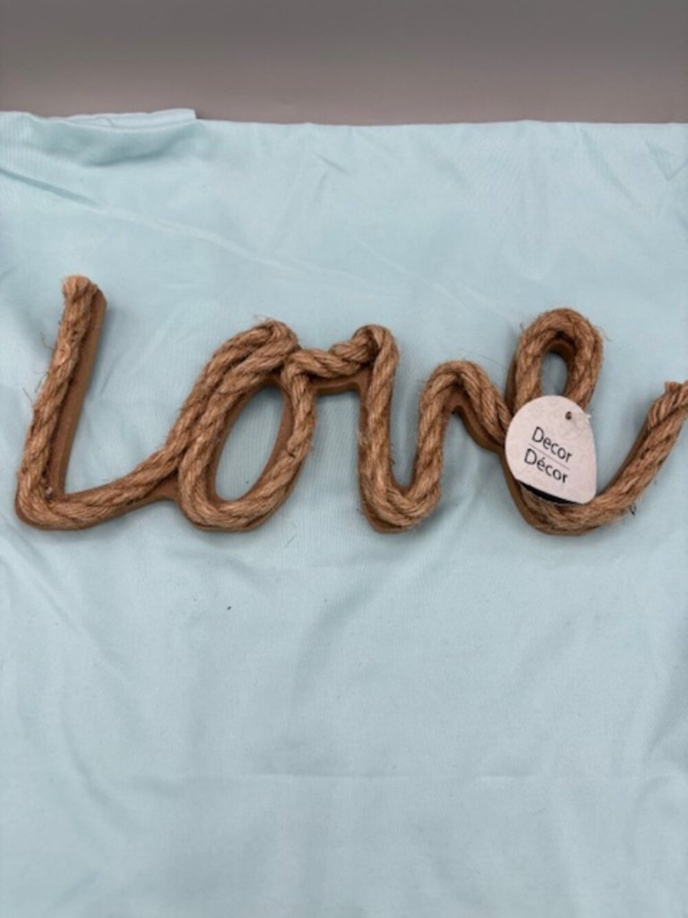 Decor Rope/ Wood Word LOVE Hanging Sign